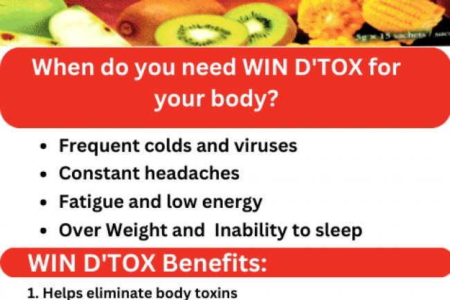Regular Body detox keeps the body in good health with the use of Win D'Tox 